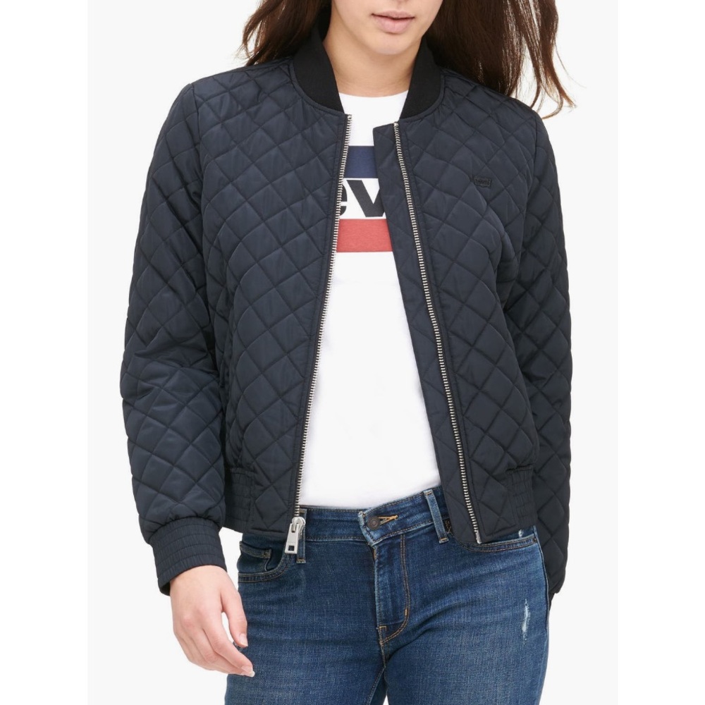 Levi's Women’s Black Zip Up Quilted Bomber Jacket - Sz X-Large, NWT